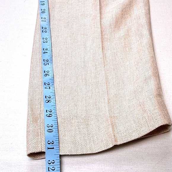Banana Republic Tailored Fit Pants Mens Tan 38R Linen Herringbone - Picture 7 of 8